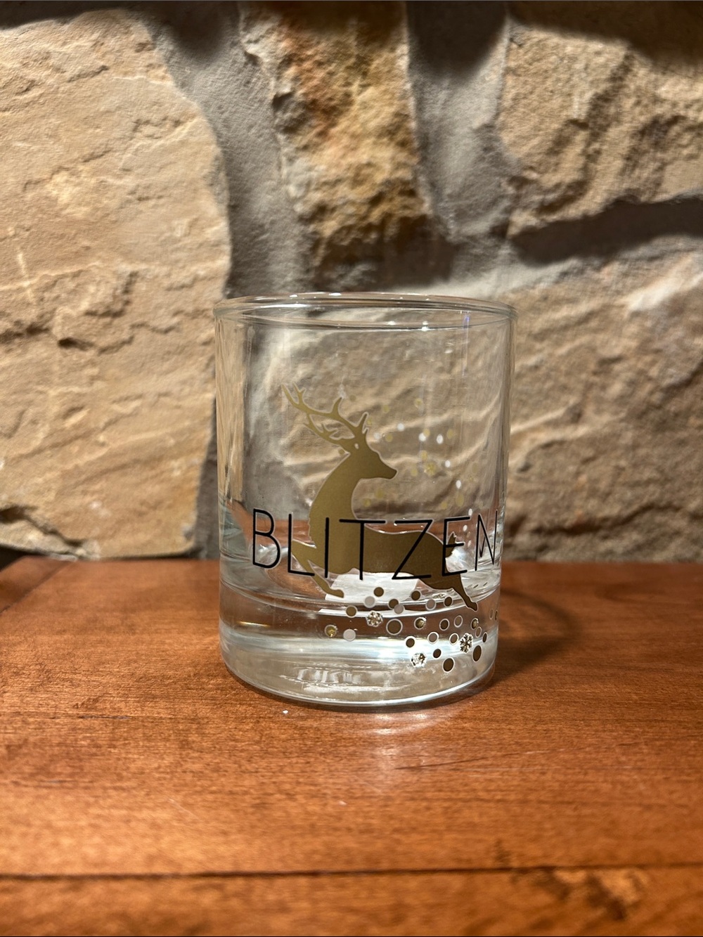 Blitzen Gold Reindeer Glass Tumbler - Decorative Home Accent Replacement